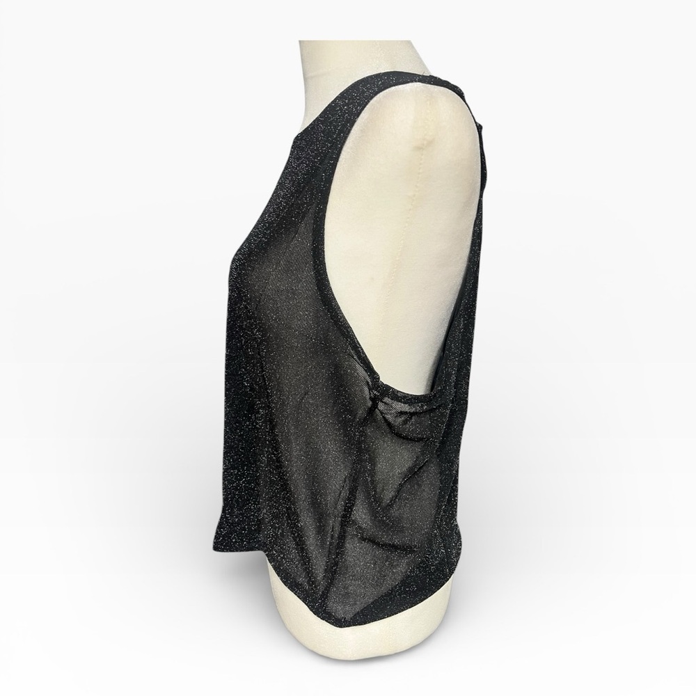 NWT No Boundaries Black Glitter Sheer Tank Top - Large - Picture 4 of 6